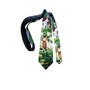 Steven Harris Handmade Novelty Tie With Shepherd & Sheep Print